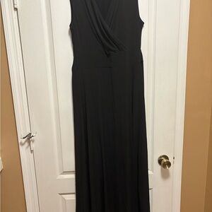 New York & Company Black Sleeveless V-Neck Maxi Gown